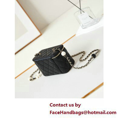 Chanel Lambskin, Resin  &  Gold-Tone Metal Clutch with Chain Bag AP3213 Black 2025